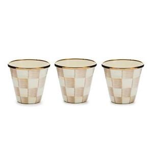 Mocha Check Herb Pots, Set of 3