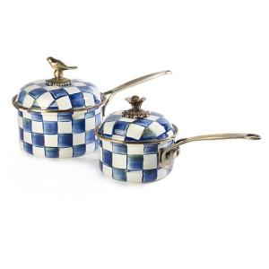 Royal Check Enamel 1 Qt. Saucepan