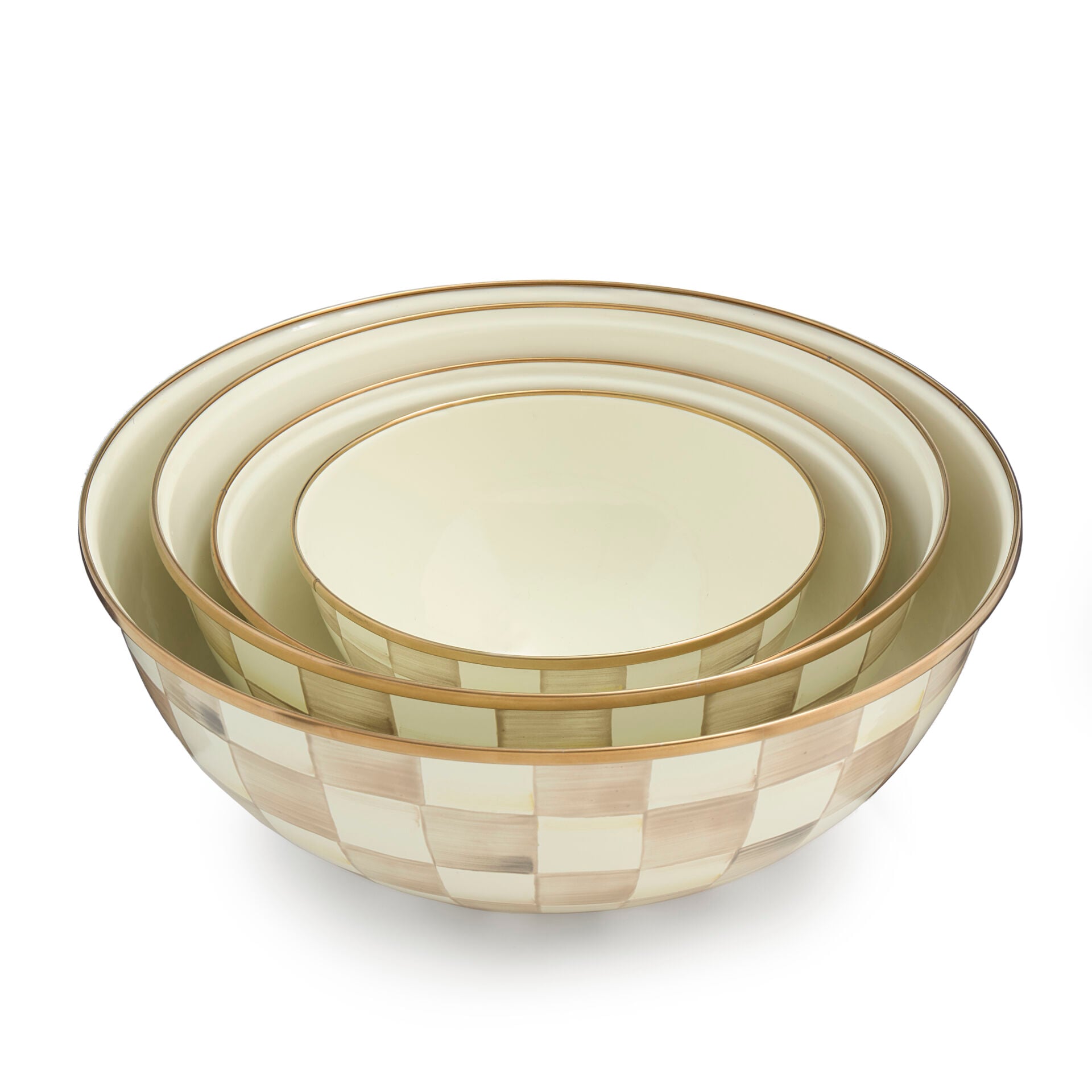 Mocha Check Small Everyday Bowl