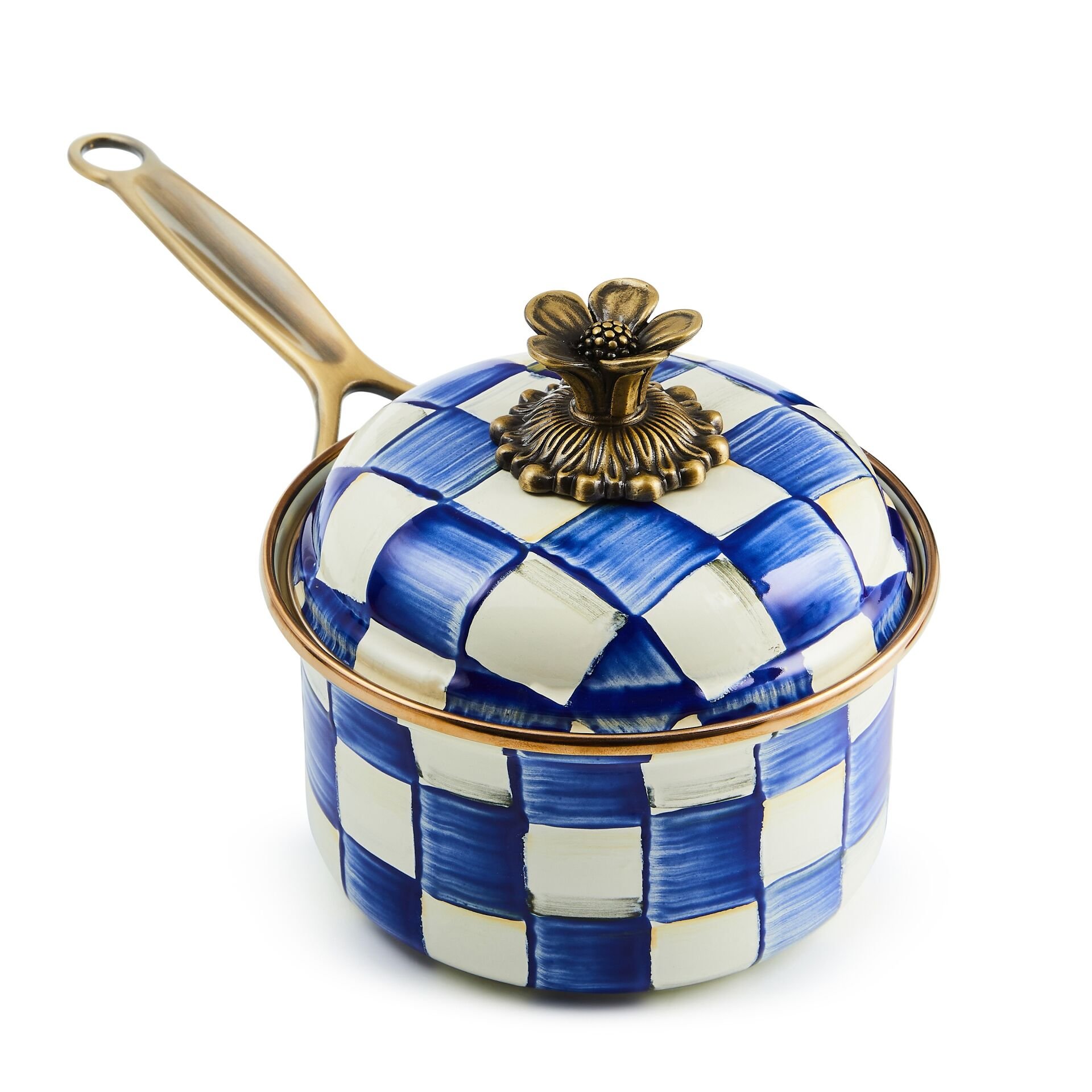 Royal Check Enamel 1 Qt. Saucepan