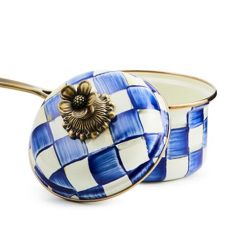 Royal Check Enamel 1 Qt. Saucepan