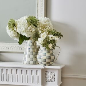 Sterling Check Enamel Practical Pitcher - Large