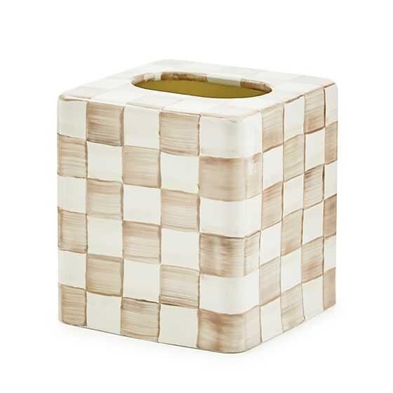 Mocha Check Boutique Tissue Box Cover