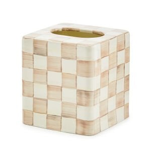 Mocha Check Boutique Tissue Box Cover