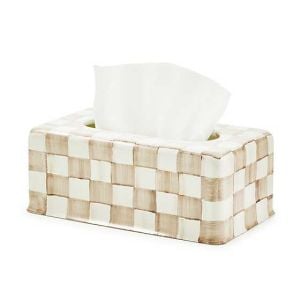 Mocha Check Standard Tissue Box Cover