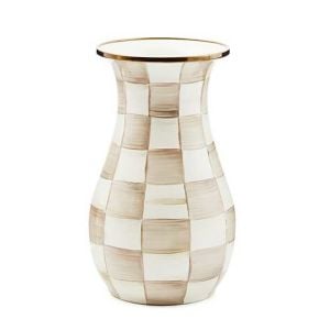 Mocha Check Tall Vase