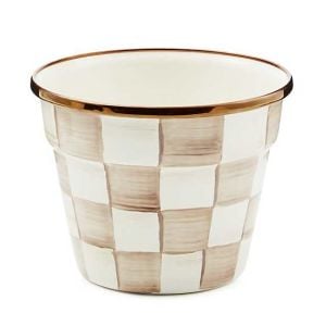 Mocha Check Small Garden Pot
