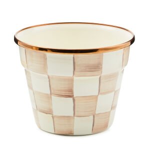 Mocha Check Small Garden Pot