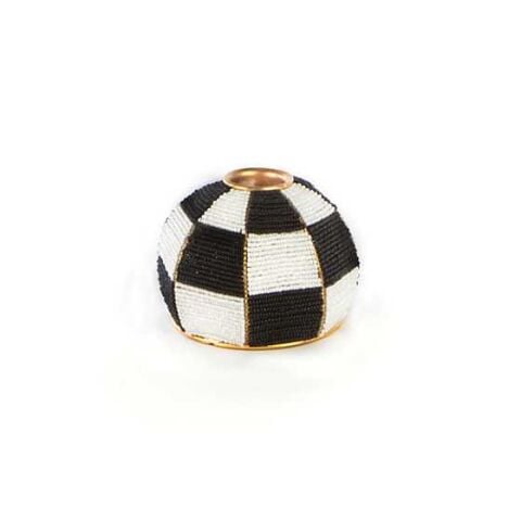 Beaded Check Candle Holder - Large