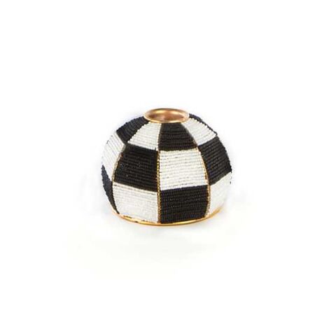 Beaded Check Candle Holder - Large