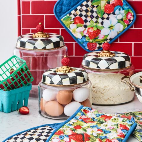 MacKenzie-ChildsCourtly Check Kitchen Canister - Medium