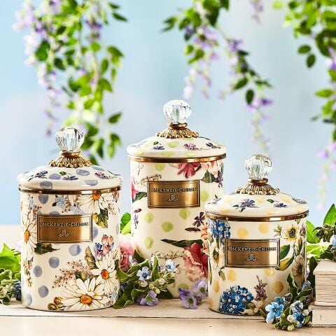 Wildflowers Enamel Small Canister - Yellow