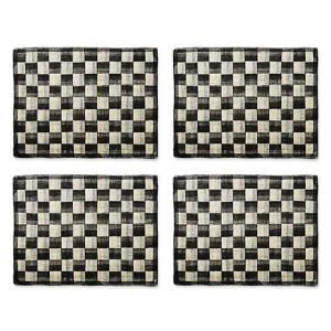 Black Sinamay Placemats, Set of 4