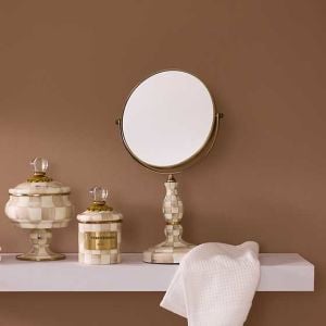 Mocha Check Vanity Mirror