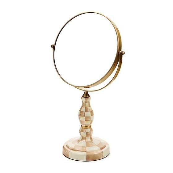 Mocha Check Vanity Mirror