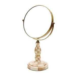 Mocha Check Vanity Mirror