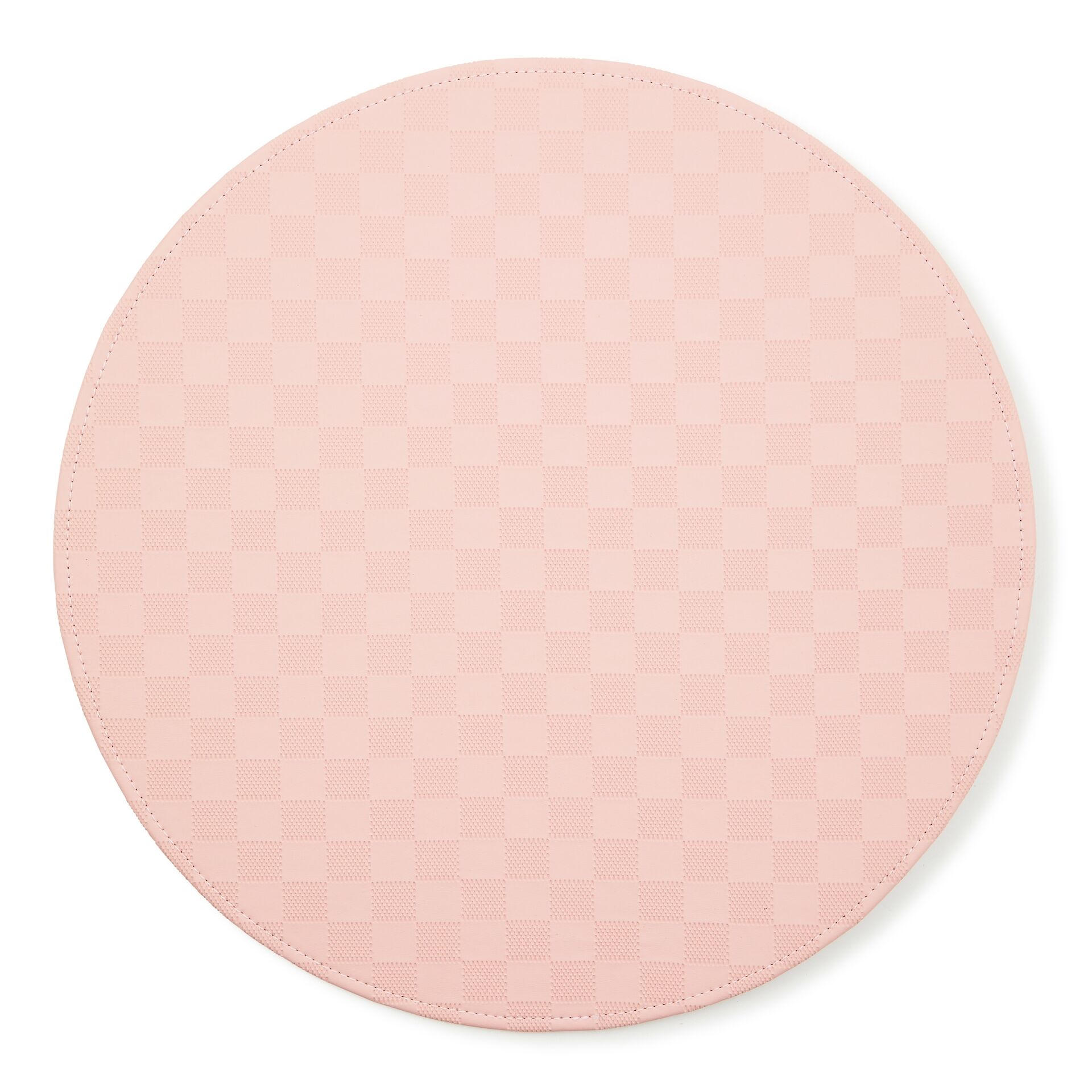 Pink Check Faux Leather Placemat