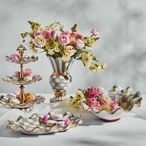 Sterling Check Medium Fluted Serving Bowl