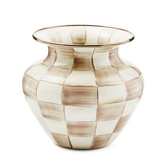 Mocha Check Large Vase