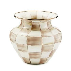 Mocha Check Large Vase
