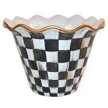 Courtly Check Garden Pot - 8''