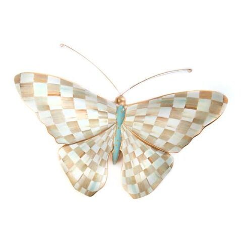 Parchment Check Butterfly Wall Decor