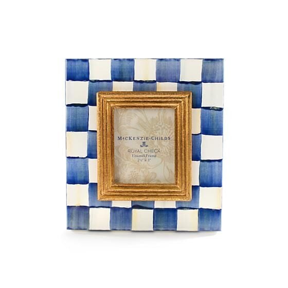Royal Check Enamel Frame - 2.5'' x 3''