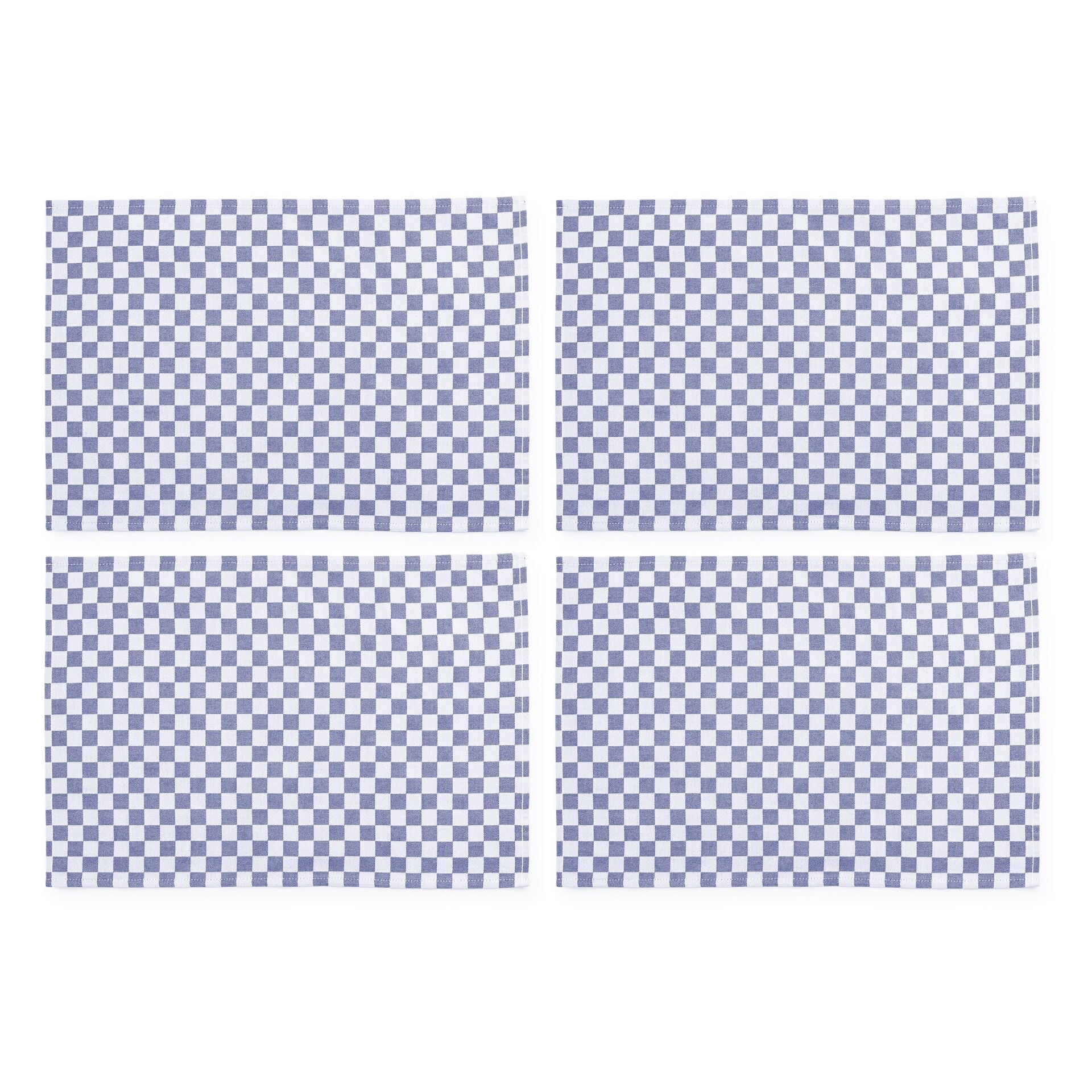 Navy Check Placemat, Set of 4