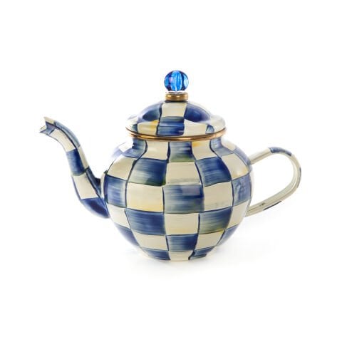 Royal Check Enamel Teapot - 4 Cup