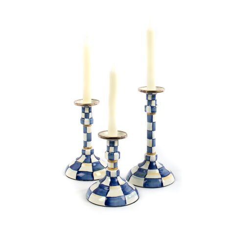 Royal Check Enamel Candlestick - Modest