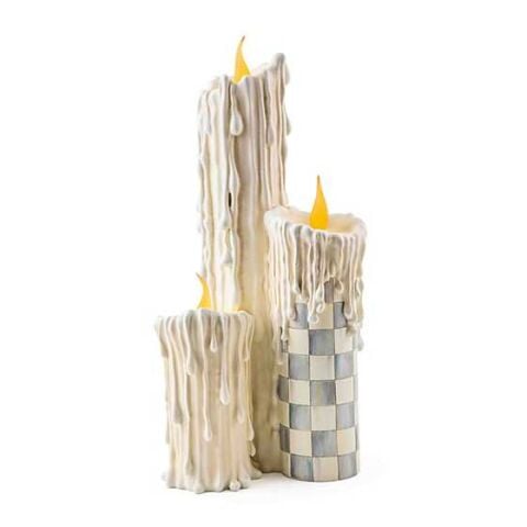 Sterling Check Melting Candle Cluster