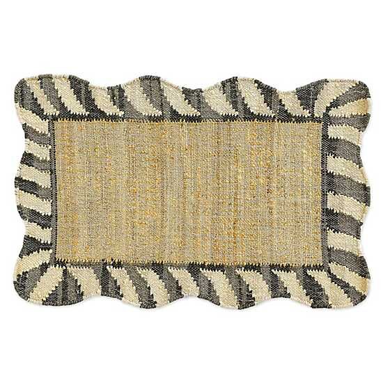 Jute Scalloped Black and White 2' x 3' Rug