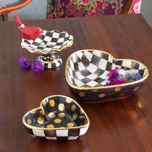 Courtly Check Heart Bowl - Small