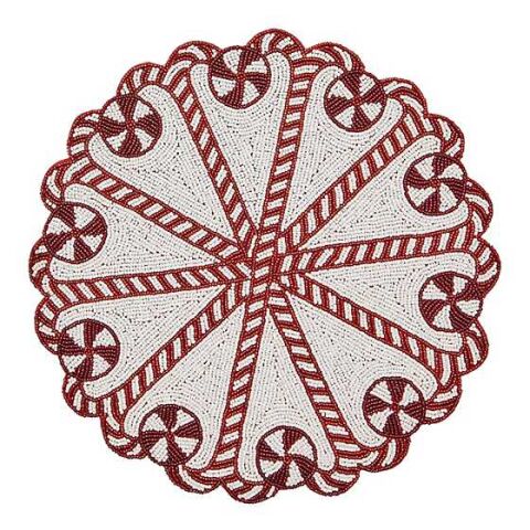 Peppermint Beaded Placemat