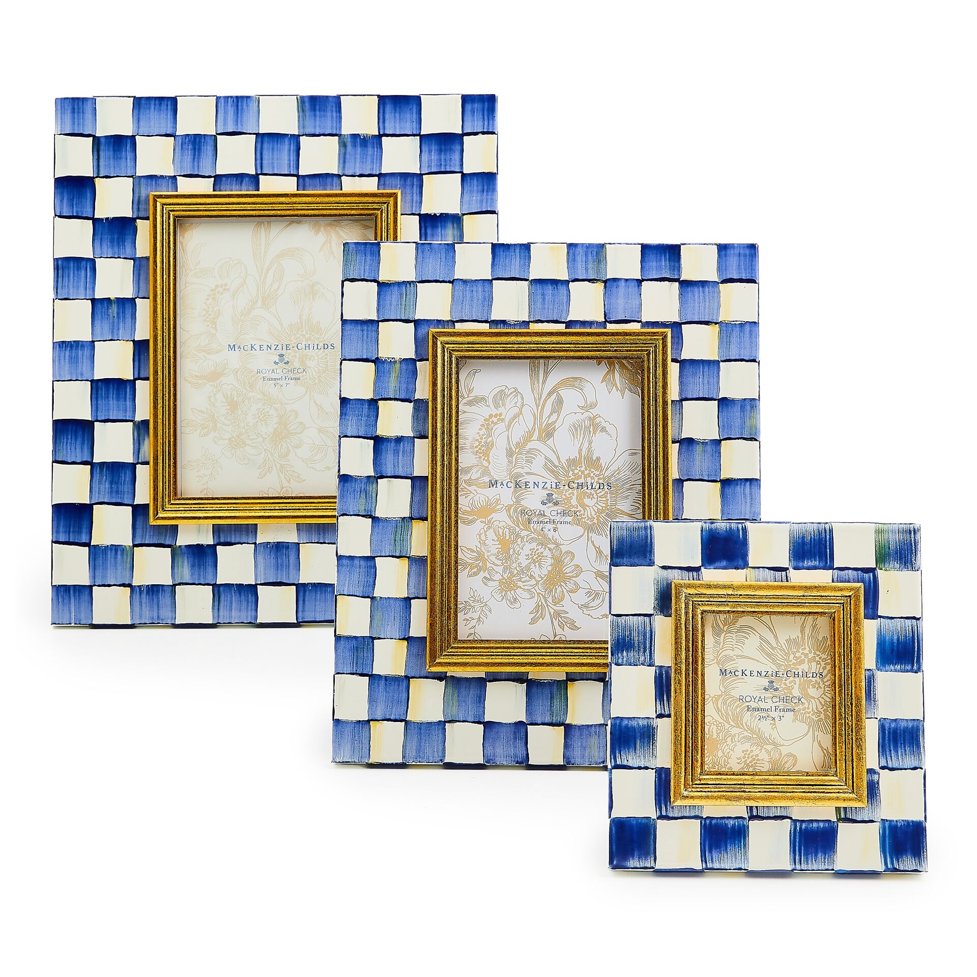 Royal Check Enamel Frame - 13 cm x 18 cm