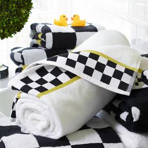 Black & White Check Bath Towel