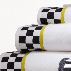 Black & White Check Bath Towel