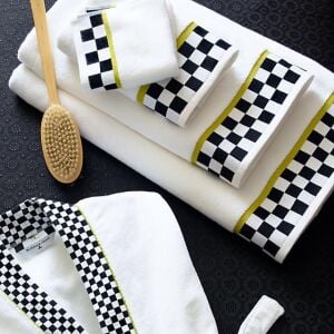 Black & White Check Bath Towel