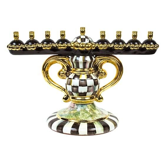 Courtly Check Ceramic Menorah