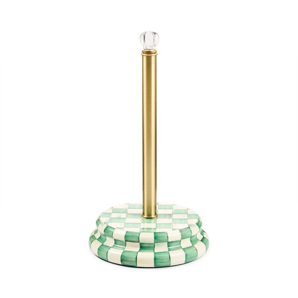 Emerald Check Paper Towel Holder