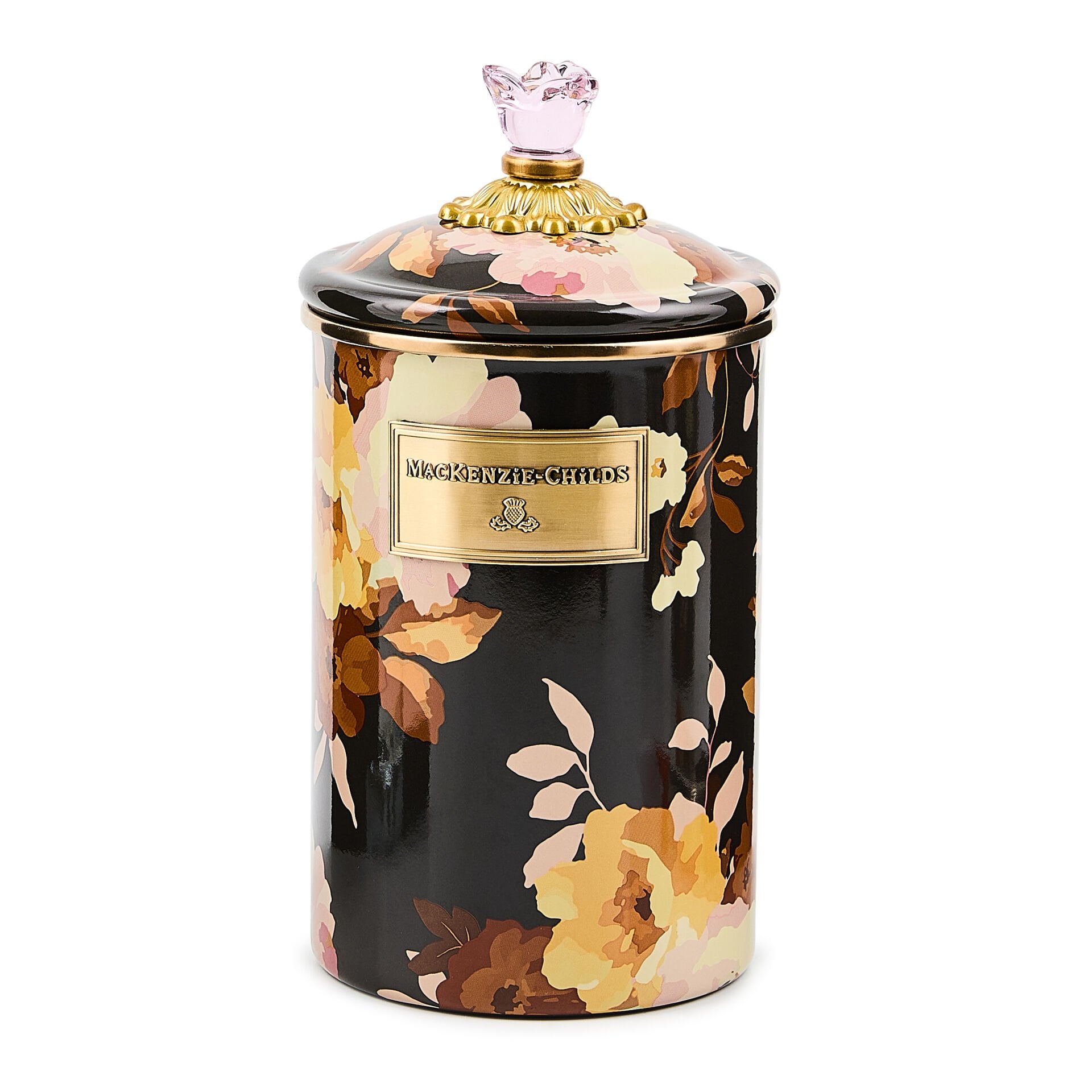 Wild Rose Brown Large Canister