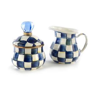 Royal Check Enamel Lidded Sugar Bowl