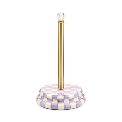 Violet Check Paper Towel Holder
