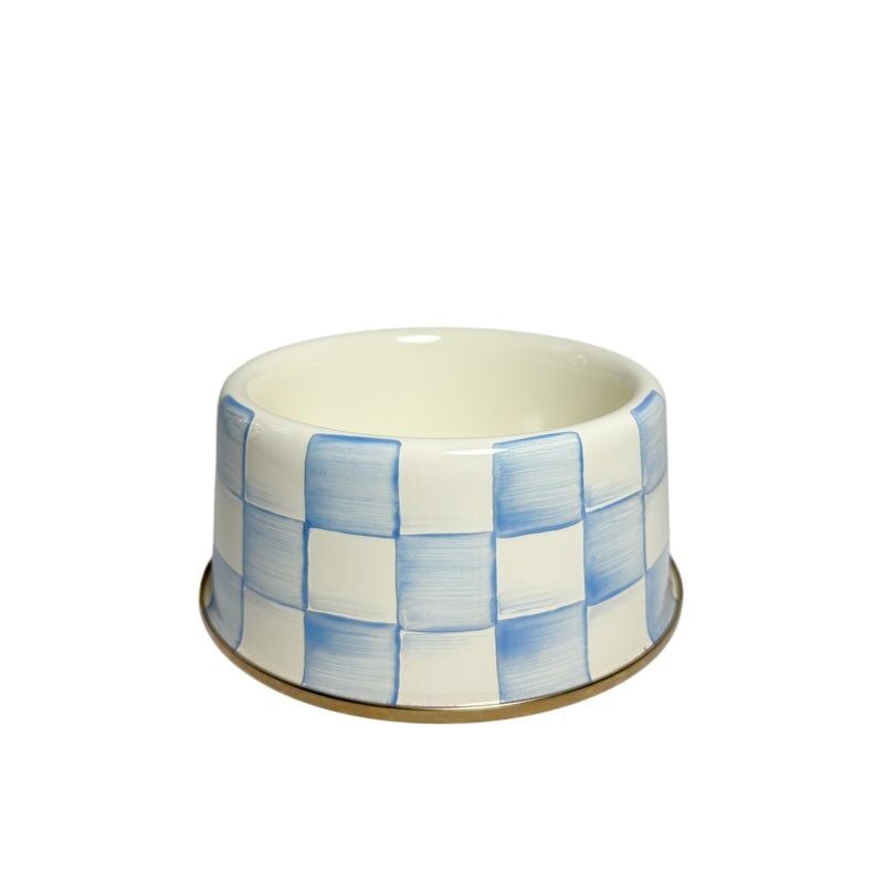 Sky Check Medium Pet Dish