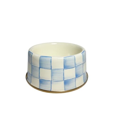 Sky Check Medium Pet Dish