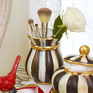 Courtly Stripe Brush Jar