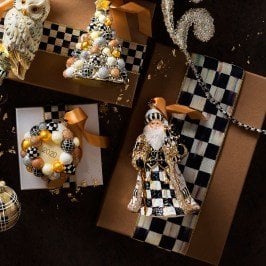 Glass Ornament - Golden Hour Filigree Santa