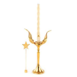 Patience Brewster Golden Angel Wing Candle Holder - Tall