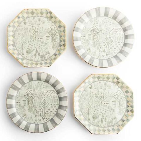 Sterling Cottage Dessert Plates Set of 4