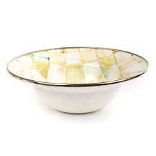 Parchment Check Enamel Breakfast Bowl